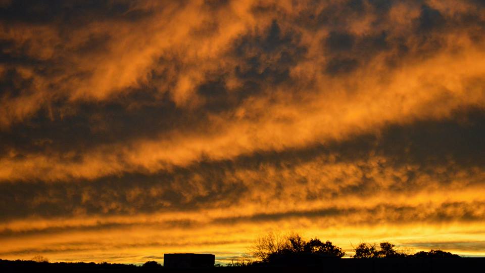 orange light in the night sky